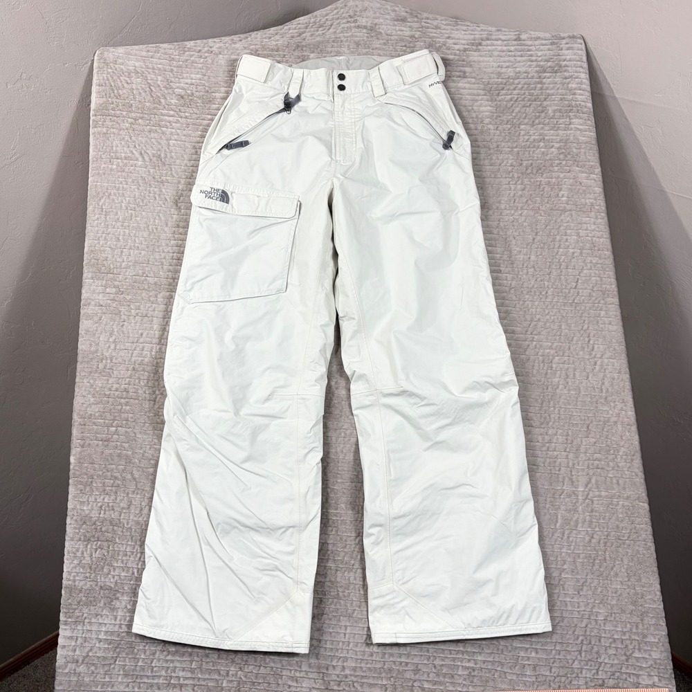 The North Face HyVent Snow Pants Mens Medium White Cargo Ski Snowboard T150+T550